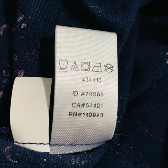 Ann Taylor Loft Vintage Soft Floral Tank Top Medium 100% Cotton Navy Blue Summer - Picture 4 of 10